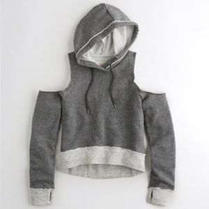 Hollister Cold Shoulder Sweatshirt Gray Size S